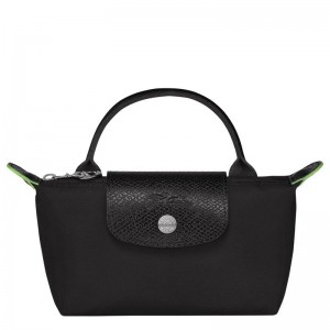 Pochettes Longchamp Le Pliage Green with handle Femme Noir | 8790-PEXLH