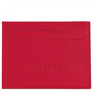 Porte-Cartes Longchamp Le Foulonné Femme Rouge | 6512-EPYRD