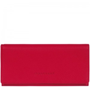 Portefeuilles Longchamp Le Foulonné Continental Femme Rouge | 8197-JHBPF