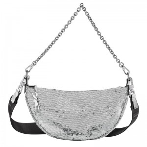 Sac Bandoulière Longchamp Smile S Femme Argent | 5382-UYXDJ