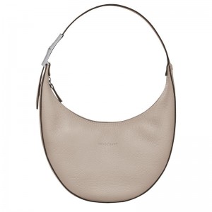 Sac Hobo Longchamp Roseau Essential M Femme Grise | 7019-RZHWQ