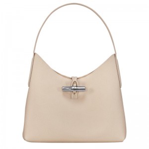 Sac Hobo Longchamp Roseau M Femme Blanche | 3421-CRMYL