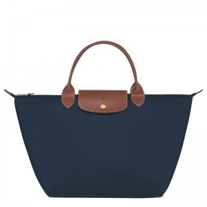 Sac a Main Longchamp Le Pliage Original M Femme Bleu Marine | 7486-GCIUW