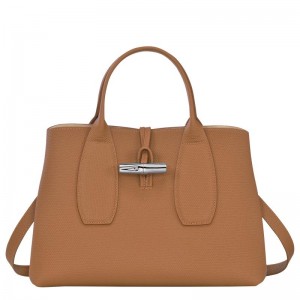 Sac a Main Longchamp Roseau M Femme Marron | 5178-XLTDC