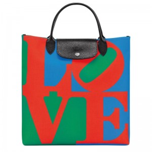 Sac a Main Longchamp x Robert Indiana L Femme Red/Navy | 6410-KHMIV