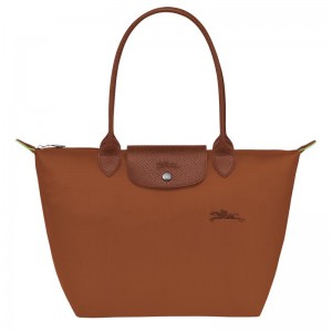 Sacs Fourre Tout Longchamp Le Pliage Green M Femme Marron | 0815-KUTML