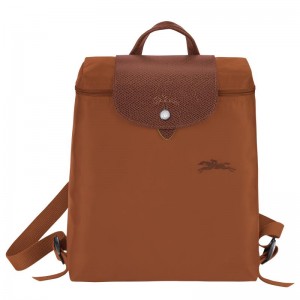 Sacs à Dos Longchamp Le Pliage Green M Femme Marron | 9637-BZTYI