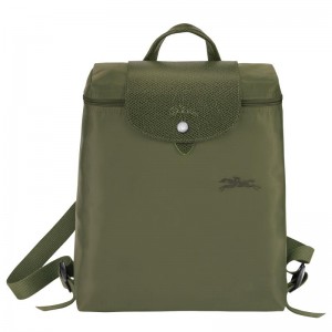 Sacs à Dos Longchamp Le Pliage Green M Femme Vert | 5980-NKTSD