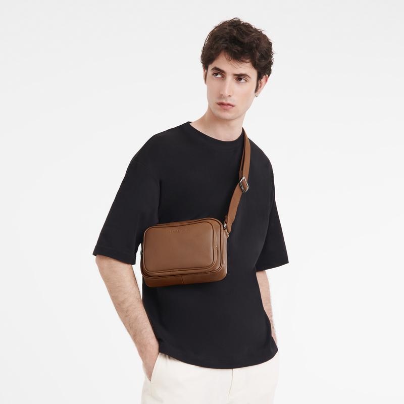 Camera Bag Longchamp Le Foulonné S Homme Marron | 7192-STUCL