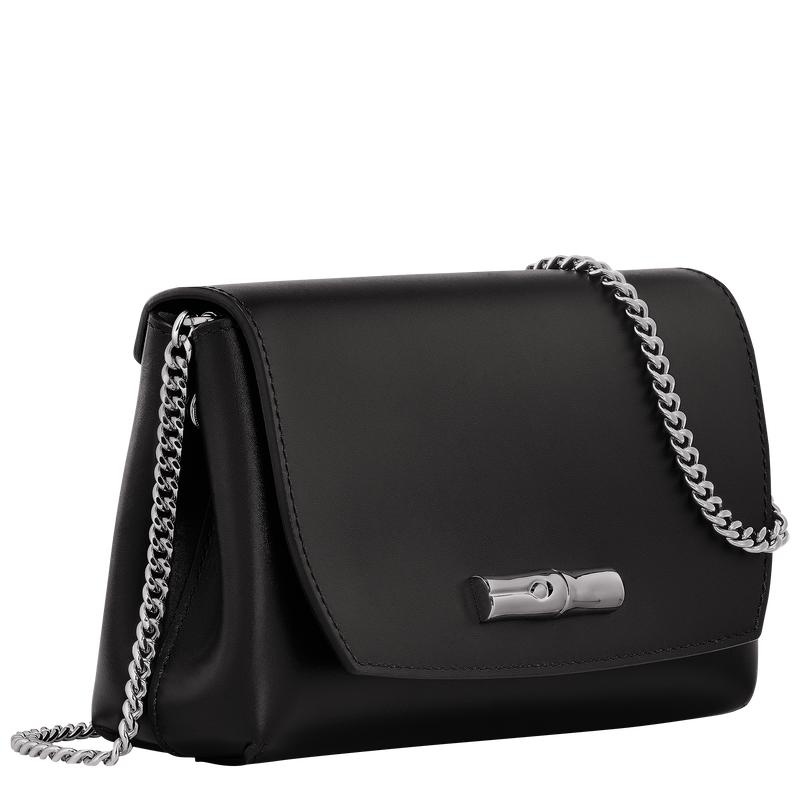 Clutch Longchamp Roseau Femme Noir | 4213-UOSKJ