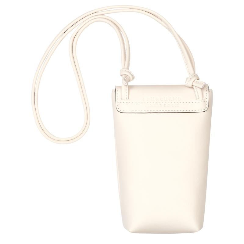 Coque Longchamp Le Pliage Xtra with leather lace Femme Blanche | 5706-YSFHC