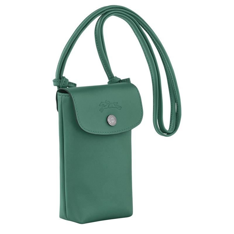 Coque Longchamp Le Pliage Xtra with leather lace Femme Vert | 7041-GXRMF