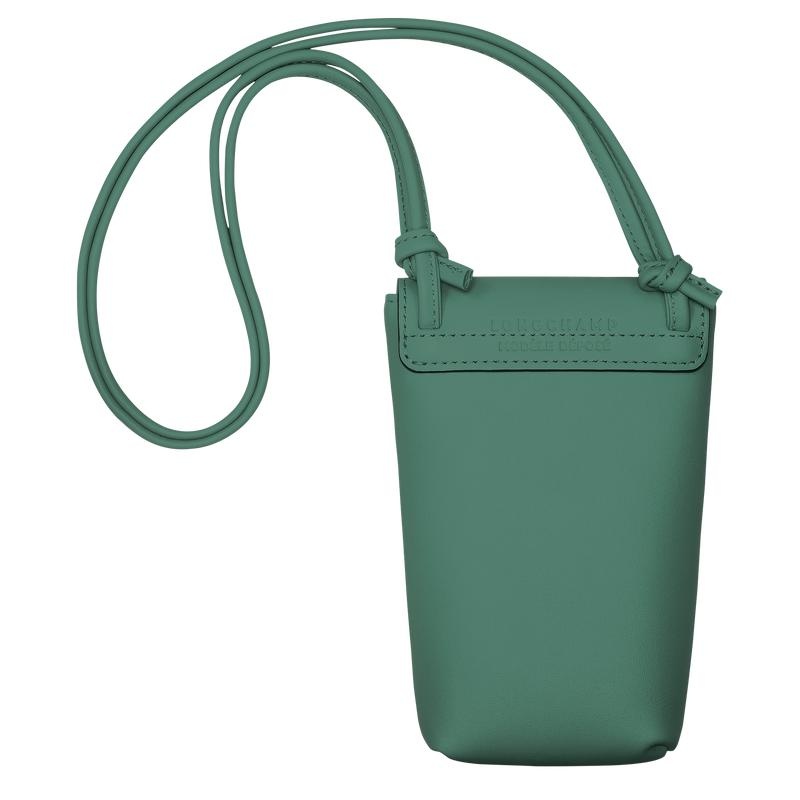 Coque Longchamp Le Pliage Xtra with leather lace Femme Vert | 7041-GXRMF