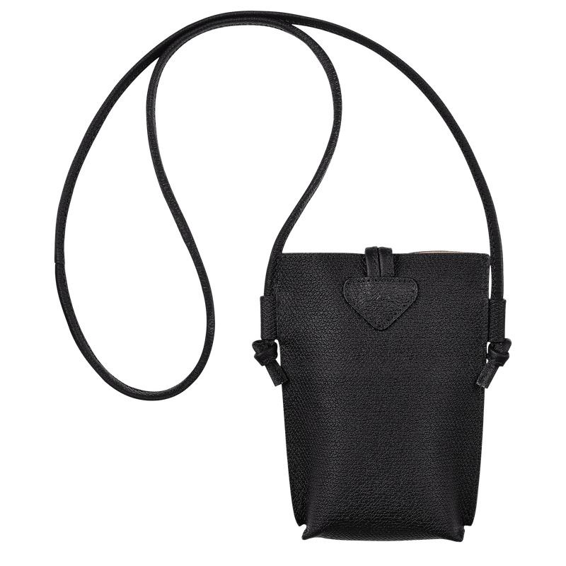 Coque Longchamp Roseau with lace Homme Noir | 8370-FVRQW