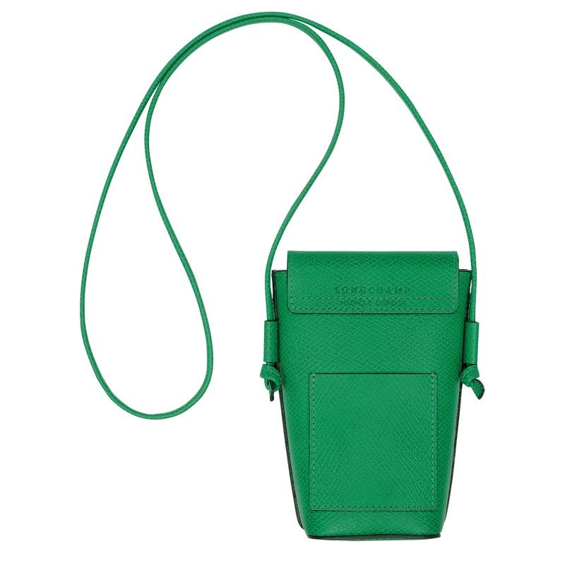 Coque Longchamp Épure with leather lace Femme Vert | 9628-CXWML