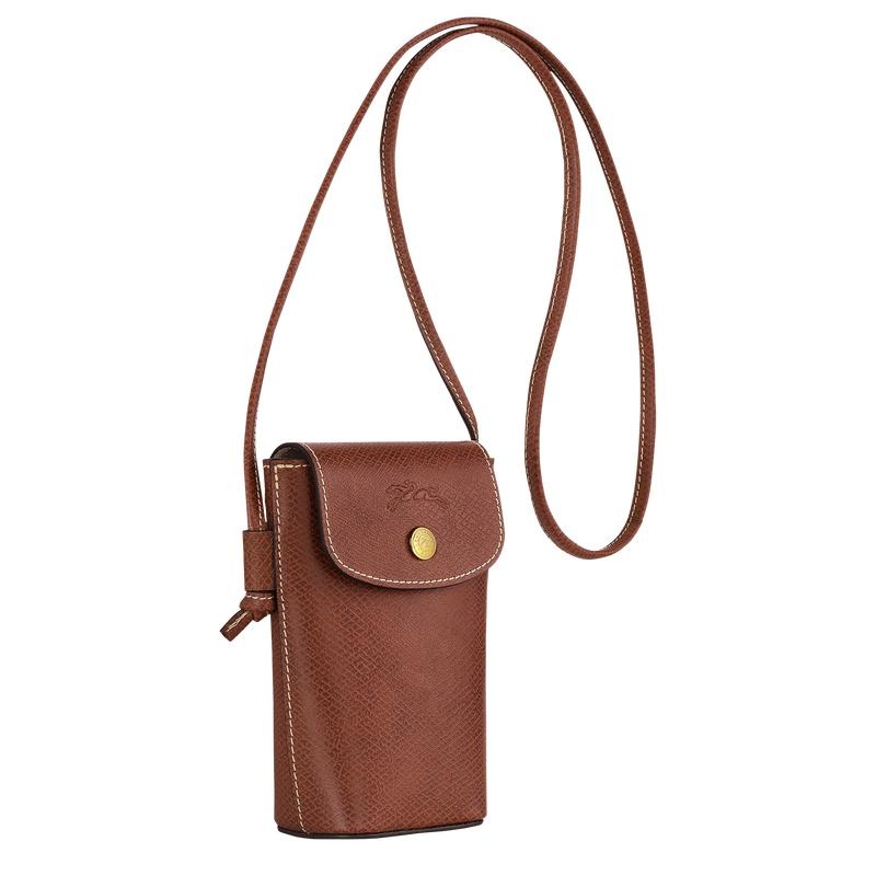 Coque Longchamp Épure with leather lace Homme Marron | 5394-ISZYF