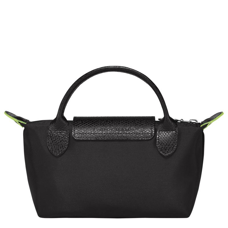 Pochettes Longchamp Le Pliage Green with handle Femme Noir | 8790-PEXLH