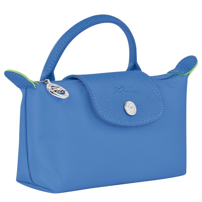 Pochettes Longchamp Le Pliage Green with handle Femme Bleu | 6830-VXRYW