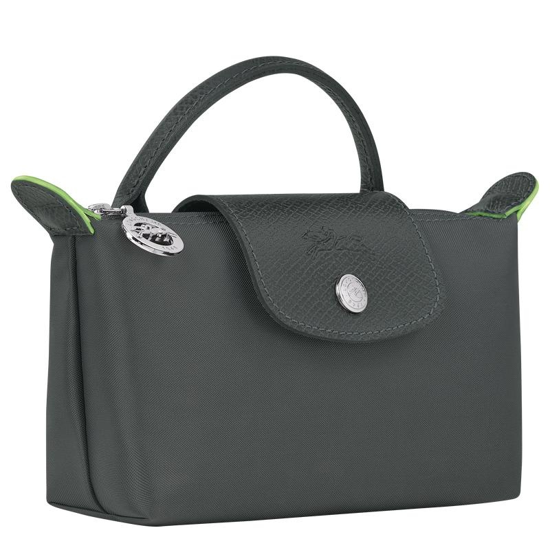 Pochettes Longchamp Le Pliage Green with handle Femme Grise | 9658-FRBOE