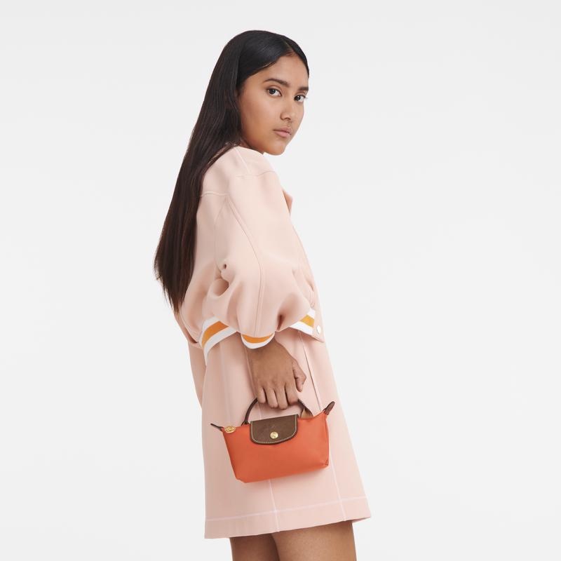 Pochettes Longchamp Le Pliage Original with handle Femme Orange | 1063-FLZKX