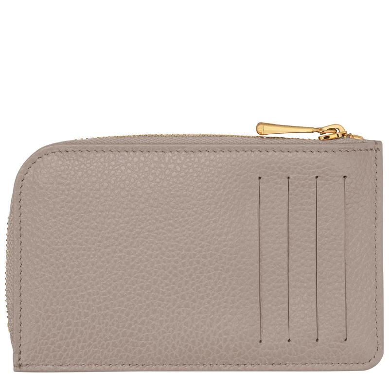 Porte-Cartes Longchamp Le Foulonné Femme Grise | 4396-RXNBL