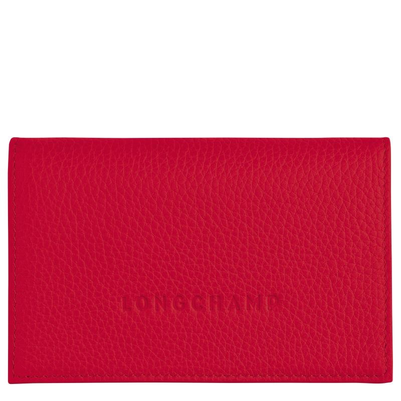 Porte-Cartes Longchamp Le Foulonné Femme Rouge | 0481-KFQGM