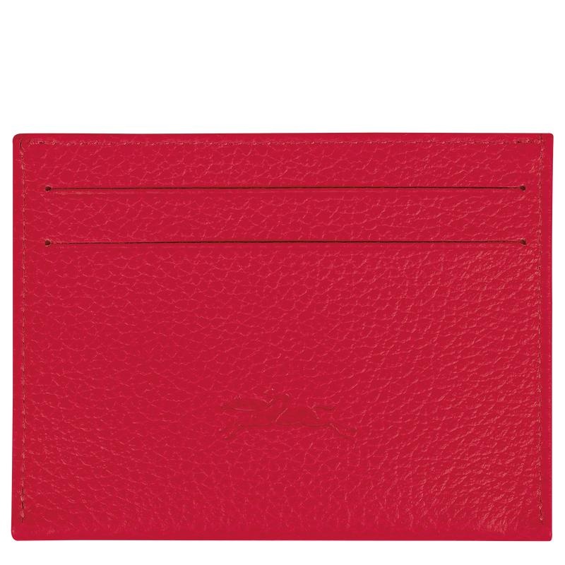 Porte-Cartes Longchamp Le Foulonné Femme Rouge | 6512-EPYRD