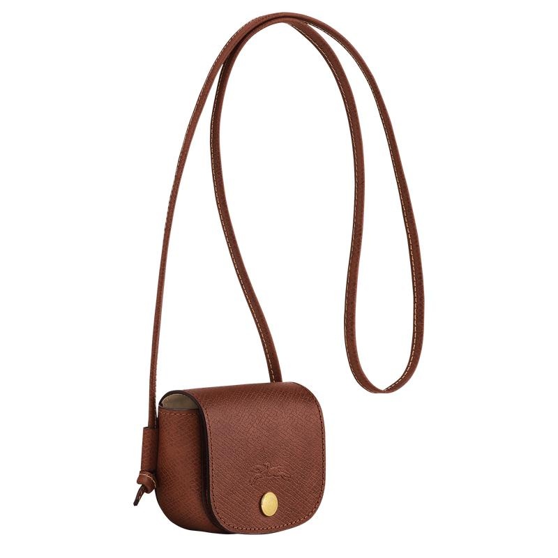 Porte-Monnaie Longchamp Épure with leather lace Femme Marron | 0948-TJVCQ