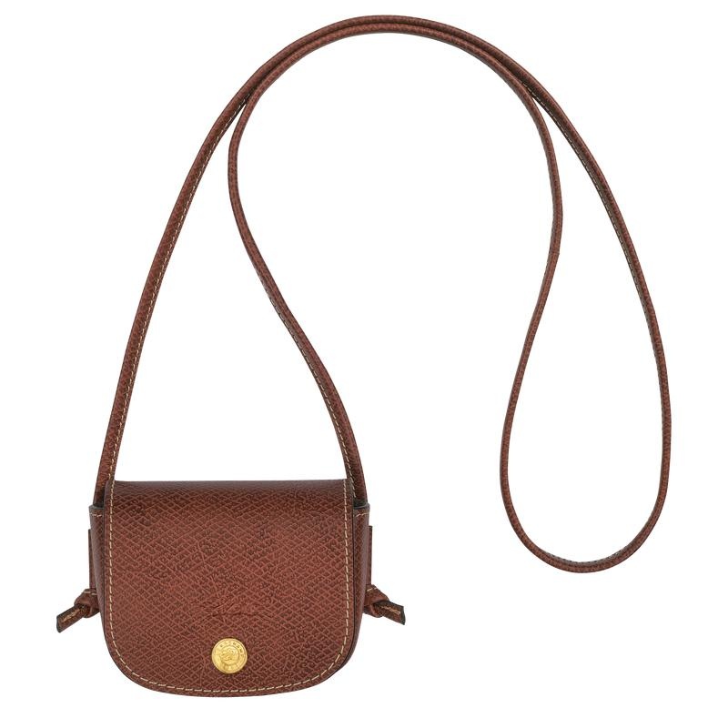 Porte-Monnaie Longchamp Épure with leather lace Femme Marron | 0948-TJVCQ