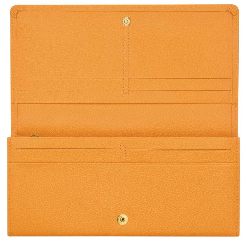 Portefeuilles Longchamp Le Foulonné Continental Femme Abricot Orange | 5190-BVZJT