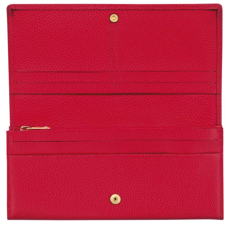 Portefeuilles Longchamp Le Foulonné Continental Femme Rouge | 8197-JHBPF