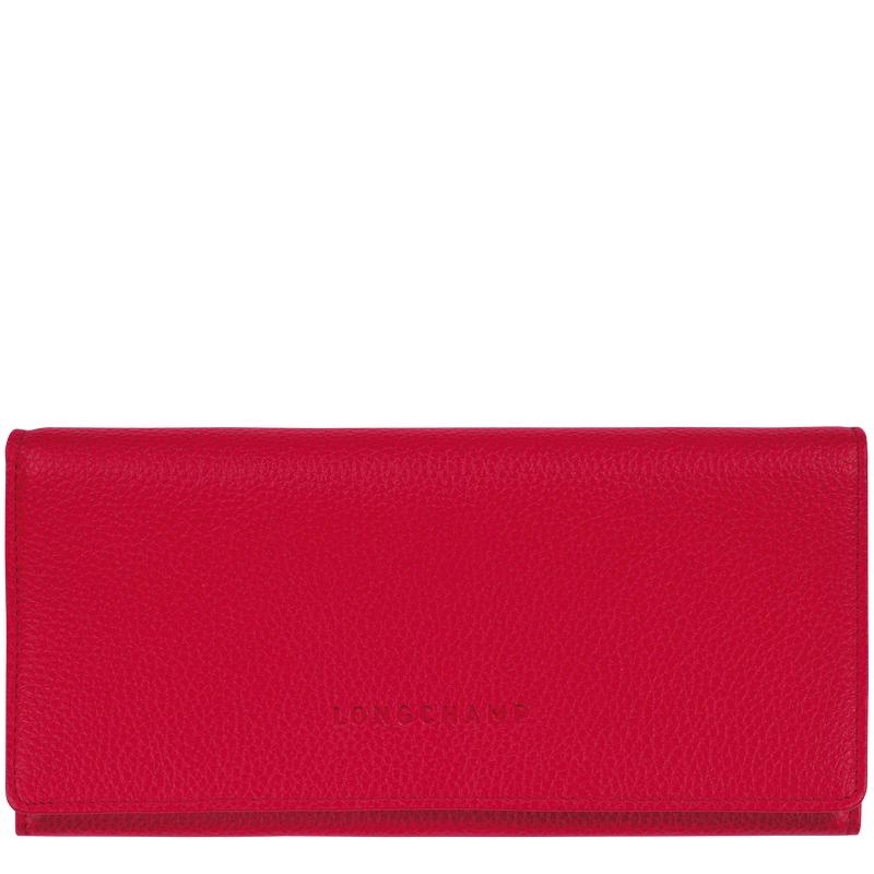 Portefeuilles Longchamp Le Foulonné Continental Femme Rouge | 8197-JHBPF