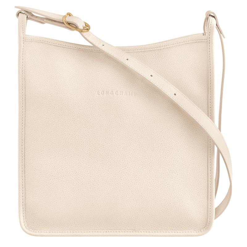 Sac Bandoulière Longchamp Le Foulonné M Femme Blanche | 6305-ZJSAW