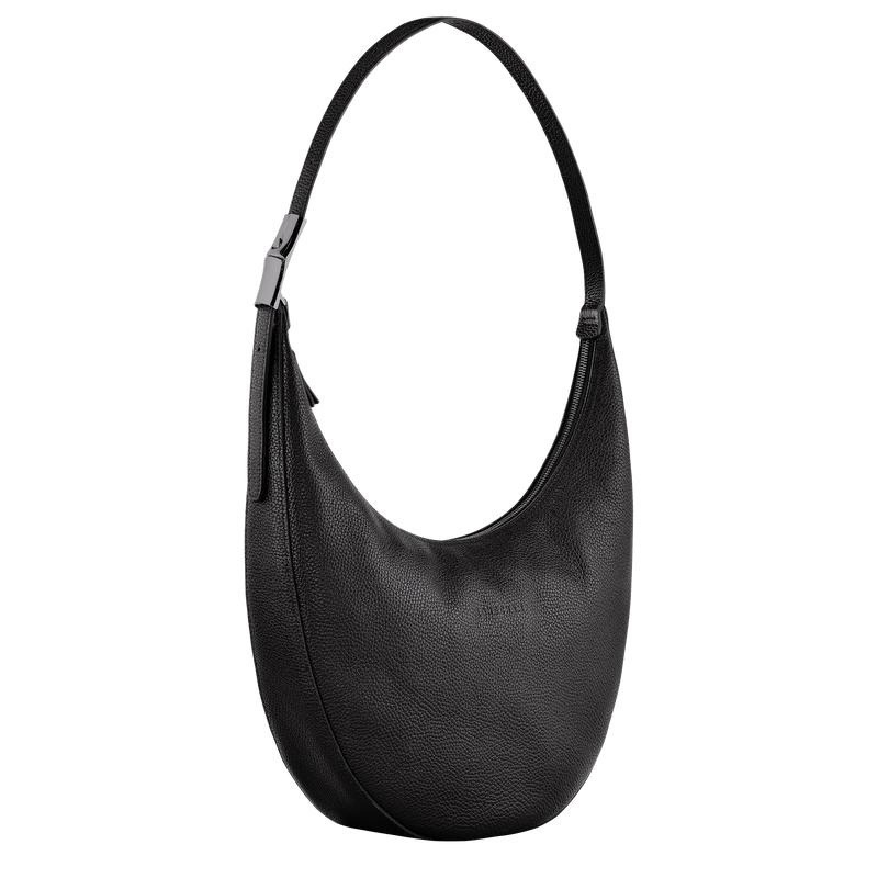 Sac Bandoulière Longchamp Roseau Essential L Femme Noir | 0942-SLVTR