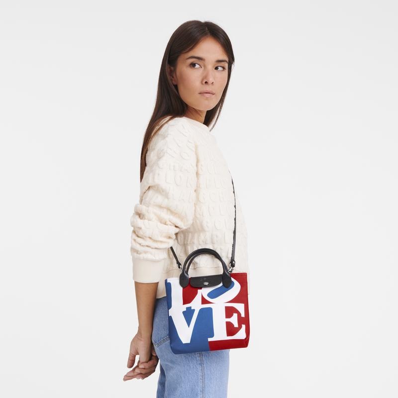 Sac Bandoulière Longchamp x Robert Indiana XS Femme Blanche | 0837-CJFGP