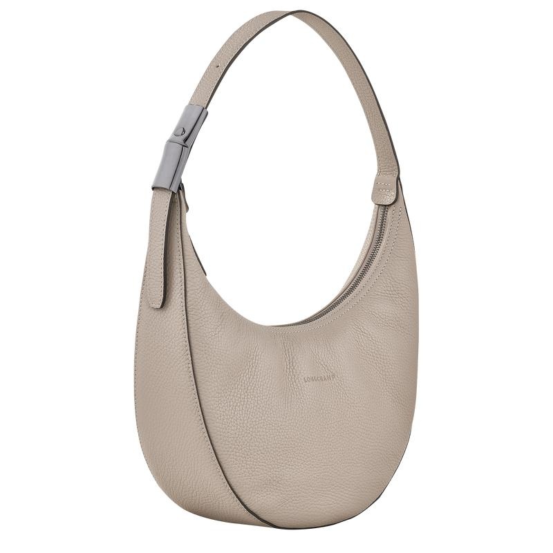 Sac Hobo Longchamp Roseau Essential M Femme Grise | 7019-RZHWQ