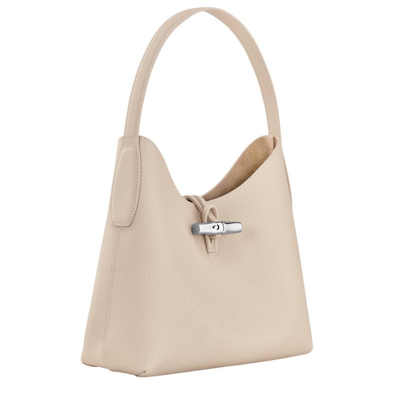 Sac Hobo Longchamp Roseau M Femme Blanche | 3421-CRMYL