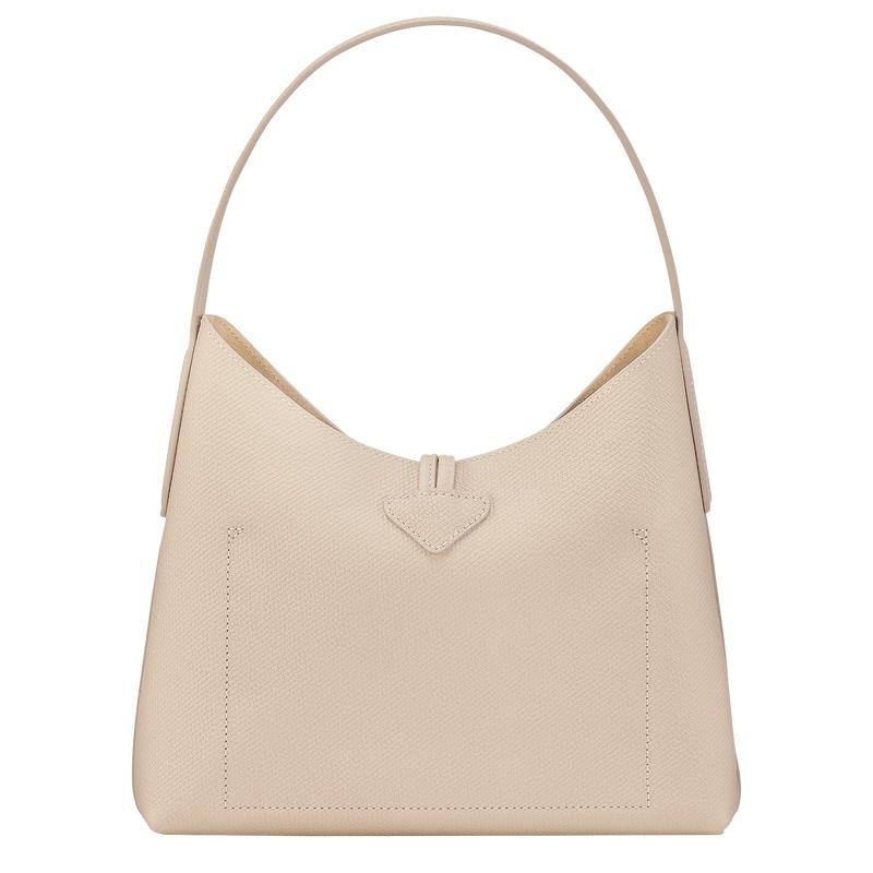 Sac Hobo Longchamp Roseau M Femme Blanche | 3421-CRMYL