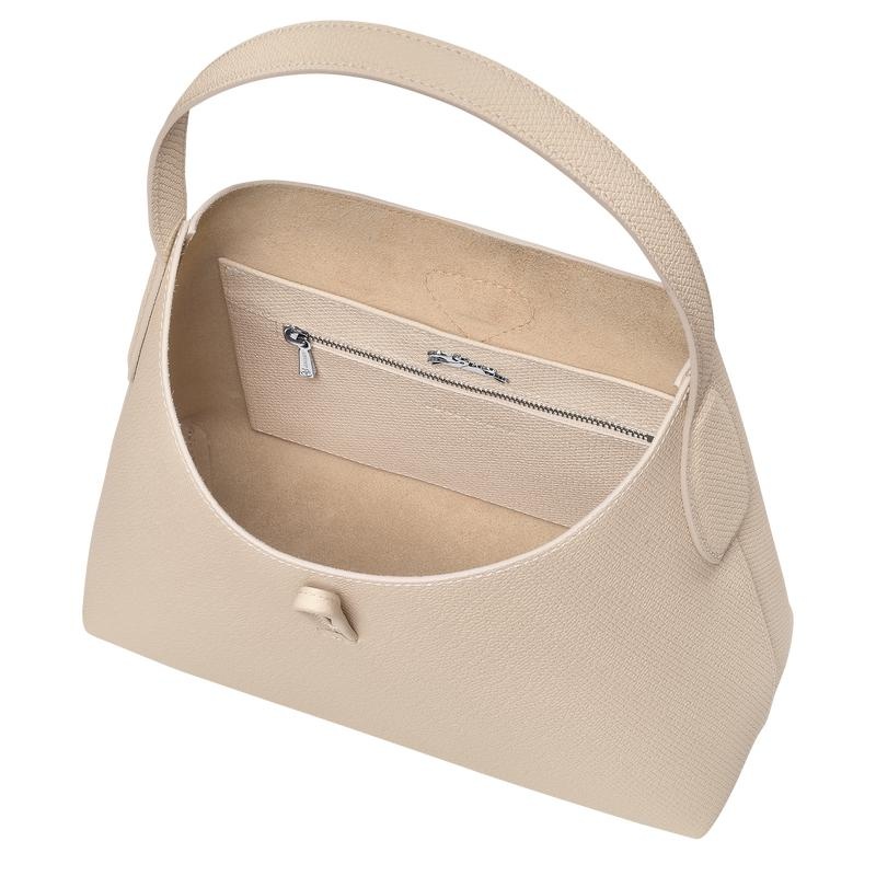 Sac Hobo Longchamp Roseau M Femme Blanche | 3421-CRMYL