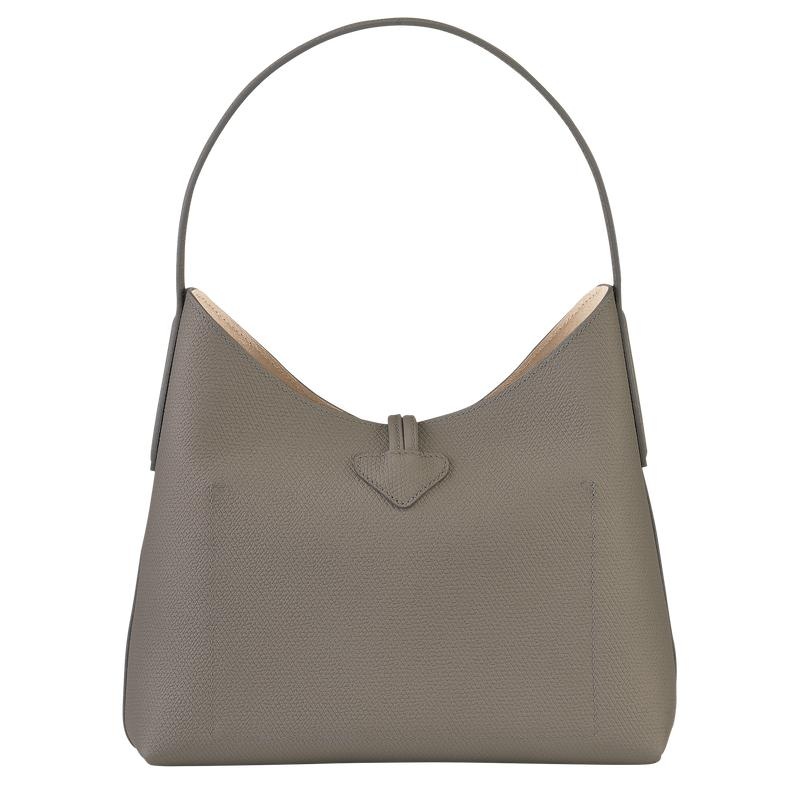 Sac Hobo Longchamp Roseau M Femme Grise | 7016-KHWVX