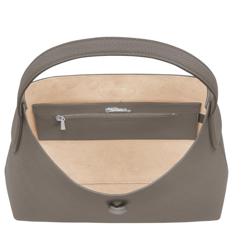 Sac Hobo Longchamp Roseau M Femme Grise | 7016-KHWVX