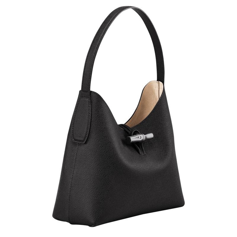 Sac Hobo Longchamp Roseau M Femme Noir | 9805-CDGYO