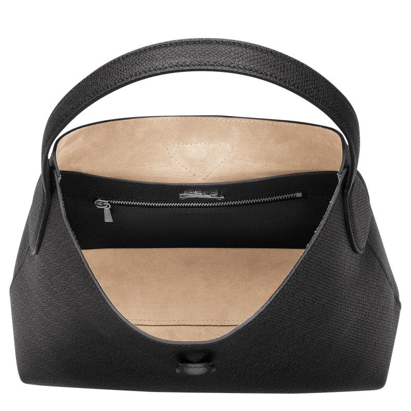 Sac Hobo Longchamp Roseau M Femme Noir | 9805-CDGYO