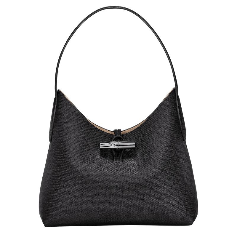 Sac Hobo Longchamp Roseau M Femme Noir | 9805-CDGYO