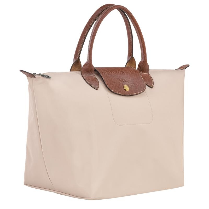 Sac a Main Longchamp Le Pliage Original M Femme Blanche | 4917-EGUVS