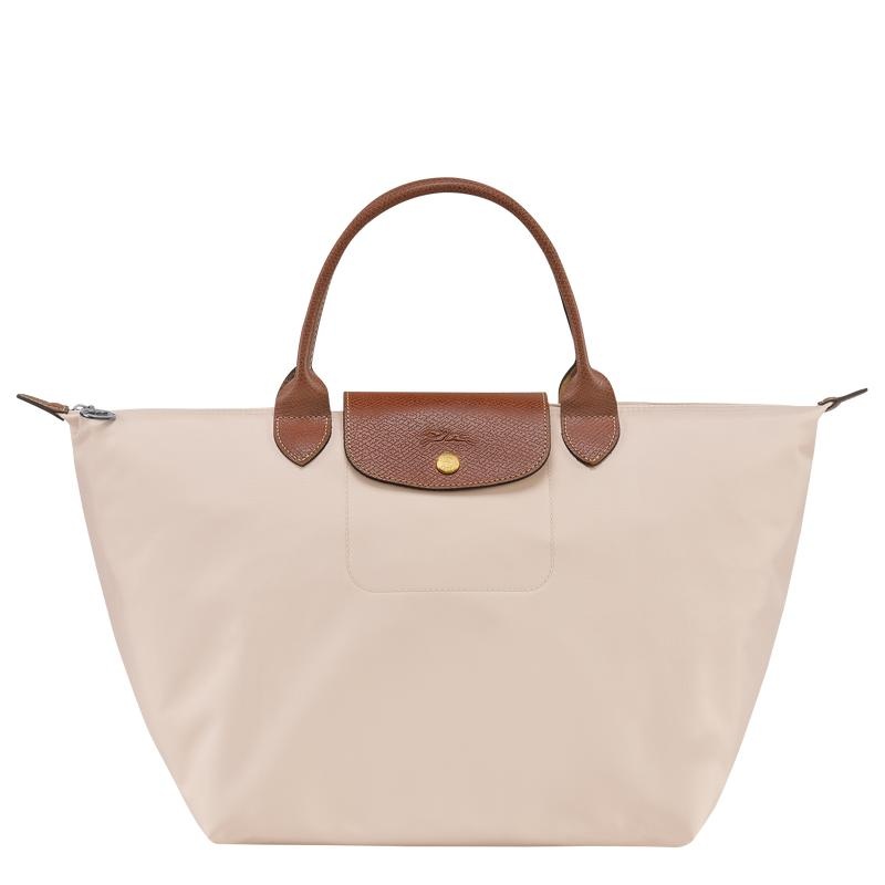 Sac a Main Longchamp Le Pliage Original M Femme Blanche | 4917-EGUVS