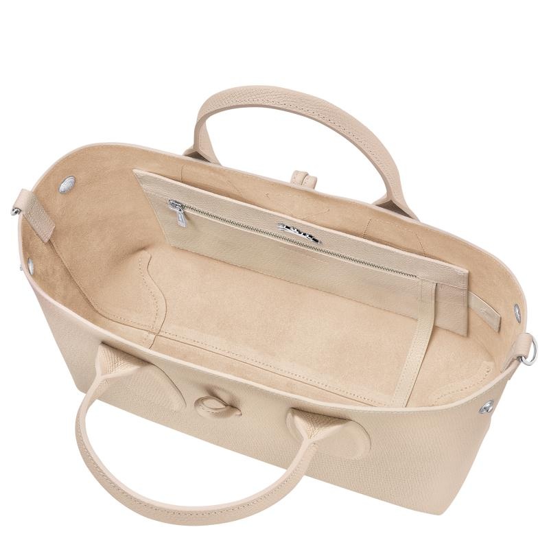 Sac a Main Longchamp Roseau M Femme Blanche | 1284-ENLSC