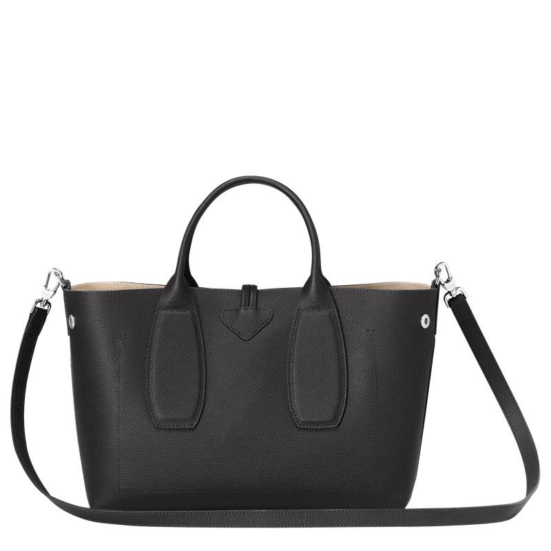 Sac a Main Longchamp Roseau M Femme Noir | 1094-BUETK