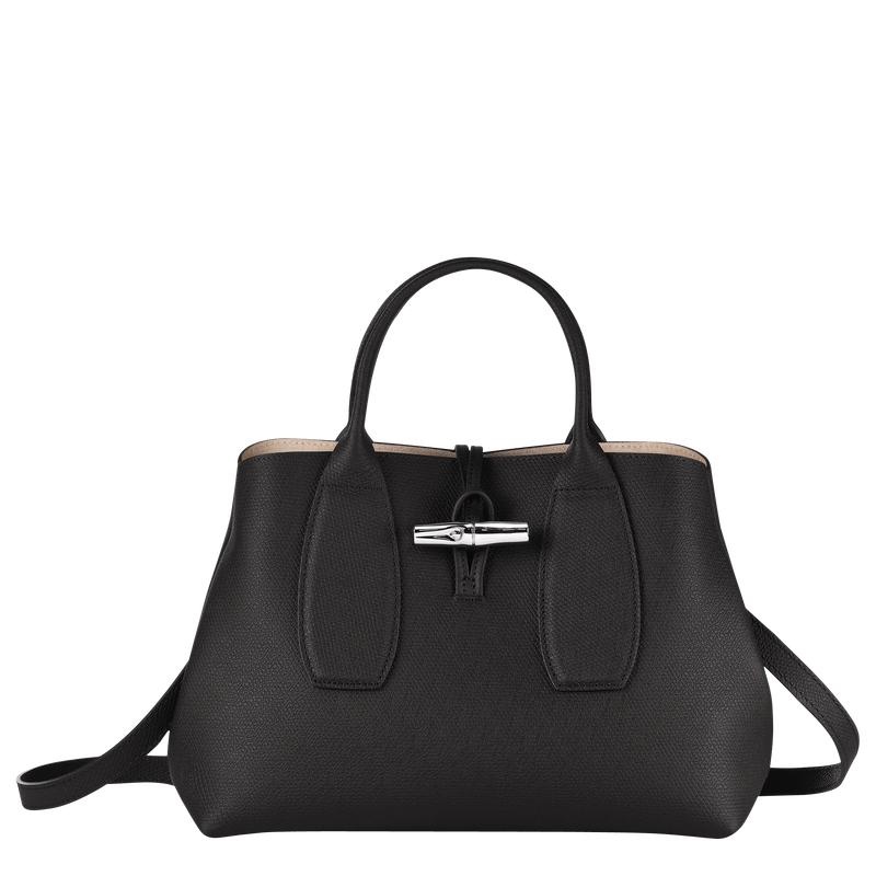 Sac a Main Longchamp Roseau M Femme Noir | 1094-BUETK