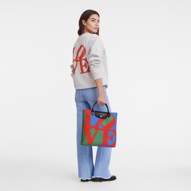 Sac a Main Longchamp x Robert Indiana L Homme Red/Navy | 1475-XDREV